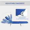 Outdoor Lounge Chair, Adjustable Folding Chaise Lounge with Face Cavity, Tanning Chair Sun Lounger Bed Recliner, Blue