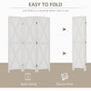 3-panel Wall Partition Farmhouse Room Separator with Foldable Design Wooden Frame 5.6FT, White