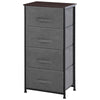 Linen Drawer Cabinet Organizer Storage Dresser Tower with 4 Removable Drawer Metal Frame Adjustable Feet for Living Room, Kitchen, Bathroom, White