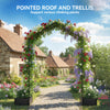 Garden Arch Outdoor Trellis Arbor with 2 Planter Boxes, 90.6