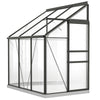 6' x 4' Aluminum Lean-to Greenhouse Polycarbonate Walk-in Garden Greenhouse with Adjustable Roof Vent, Rain Gutter and Sliding Door for Winter