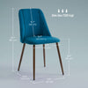 Upholstered Dining Chairs Set of 6, Velvet Accent Chair with Back and Wood-grain Steel Leg for Kitchen