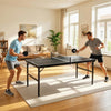 Soozier Mini Folding Table Tennis Table with Aluminium Frame, Portable Outdoor Ping Pong Table with Net for Indoor Outdoor Garden Camping, Black