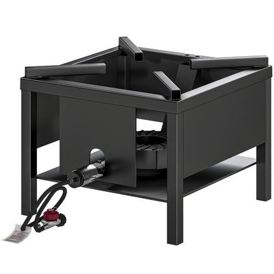 Camping Stove, 65000 BTU High Pressure Propane Stove Outdoor Burner with Detachable Burner, Black