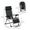 Folding Garden Chairs Set of 2, Reclining Zero Gravity Chair, Sun Lounger with Cushion and Headrest, Dark Grey