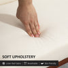 Compact Loveseat Sofa Couch Linen Fabric Double Seat Sofa with Rubber Wood Legs, Cream White