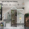 6' x 6' Walk-In Greenhouse, Polycarbonate Greenhouse with Sliding Door, Window, Aluminium Frame, Foundation
