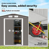 9.1'x6.4'x6.3' Garden Storage Shed w/ Foundation Kit Metal Tool Storage House w/ Double Doors, Grey