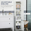 Tall Bathroom Cabinet, Narrow Bathroom Storage Cabinet with Doors, Drawer and Adjustable Shelves, High Gloss White