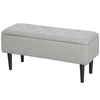 Modern Storage Bench, Ottoman with Storage and Lamb's Wool Upholstery for Living Room, Bedroom, Grey