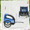 2 Seat Bike Trailer for Kids, Baby Stroller with Storage Bag, 5 Point Harness, Bicycle Trailer with 20