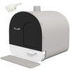 Cat Litter Box with Lid, Removable Tray, Scoop, Filter, Light Grey