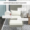 Wicker Adirondack Chair with Ottoman, Patio Cushioned Muskoka Chair, Outdoor Fire Pit Chair with High-back and Armrests, for Deck, Garden, Backyard, Grey/Cream White