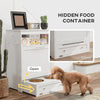 Pet Feeder Station Storage Cabinet, Dog Food Storage Container with Dog Raised Bowls, Watering Supplies