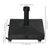 HDPE Square Parasol Base, Portable Umbrella Stand Weights for Cantilever Banana Parasol with Wheels, 35lbs with Water or 40lbs with Sand, for Φ0.75