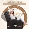 Swivel Massage Recliner Chair Rocker, Overstuffed Manual Reclining Sofa, PU Leather Rocking Chair with Side Pockets, Cup Holders, for Living Room, Nursery