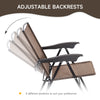Folding Outdoor Bistro Set, Patio Table and Chairs with Reclining Backrest and Round Dining Table, Brown