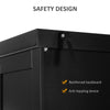 Long Standing Kitchen Cabinet w/ 2 Drawers MDF Board, Black