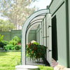 Walk-in Lean-to Greenhouse, Outdoor Gardening Green House with Zipper Roll-up Doors and Window, 10' x 3' x 5', White