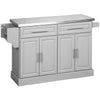 Stainless Steel Kitchen Island with Storage and Stainless Steel Top, Kitchen Trolley with Drawers, Cabinets, Towel Rack