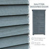 Outdoor Garden Shed, Wooden Tool Storage Shed, 3-Tier Shelves, Asphalt Roof, Shutter Doors, 34.3
