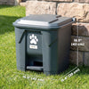 Dog Poop Outdoor Garbage Bin, 8 Gal Pet Waste Garbage Can with Lid and Pedal, Waterproof Plastic Trash Can, Dark Grey