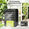 Compost Bin, Garden Composter with 80 Vents and 2 Sliding Doors, 120 Gallon (450L), Black