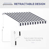 8' x 7' Retractable Awning, Patio Awnings, Sunshade Shelter with 280 g/m² UV & Water-Resistant Fabric and Aluminum Frame for Deck, Balcony, Yard