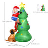 5.9ft Inflatable Christmas Tree, Santa Claus, Dog, LED Lights, Indoor, Outdoor, Home, Garden, Lawn, Decoration