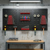 28 Piece Metal Peg Board with Accessories, Shelf Tool Organizer, Black and Red