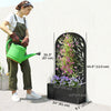 Metal Garden Bed with Trellis for Climbing Plants, Freestanding or Wall Mounted Flower Bed for Garden, Patio, Balcony