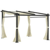 Metal Pergola with Sliding Roof Canopy, Retractable Pergola Canopy, 10' x 10', Beige