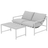 2 Piece Patio Furniture Set, Outdoor Loveseat Sofa Set with Thick Cushions and Coffee Table for Porch Garden, Light Grey