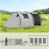 3-4 Person Camping Tent with 2 Rooms, 3000mm Waterproof Portable Family Tent with Carry Bag, Grey