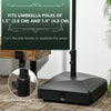 Filled Patio Umbrella Base with Wheels, 132 lb Heavy Duty Market Umbrella Stand for Outdoor, Garden, Backyard, Black