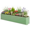 8 x 1.3 x 1.5ft Galvanized Raised Garden Bed, Reinforced Outdoor Planter Box with Open Bottom, Green