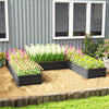 Steel Raised Garden Bed, Set of 5 Large Box Planters for Outdoor Plants Vegetables Flowers Herbs, 8x8x1ft, Dark Grey