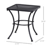 Square Outdoor Side Table, Metal Outdoor Patio Table, Garden Coffee Side Bistro Tables with Mesh Grid Top for Balcony, Porch, Backyard, 17.7