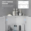 Modern Bathroom Storage Cabinet, Corner Cabinet with Doors, Bathroom Cabinet with Adjustable Shelf and Recessed Door, White