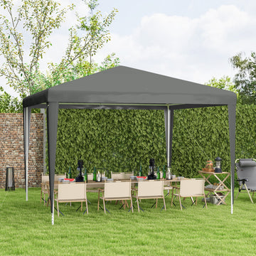10x10ft Party Tent Portable Gazebo, Folding Garden Canopy Event Shelter Outdoor Sunshade Grey