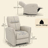 Power Recliner Chair, Dyed Fabric (Like Leathaire) Upholstered Recliner Chair with USB Ports, Footrest