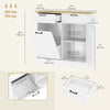 Hidden Garbage Bin Cabinet, Tilt Out Trash Cabinet w/ 2 Drawers, Freestanding Kitchen Island for Laundry