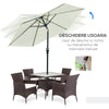 Patio Sun Umbrella, Outdoor Parasol with 6 Ribs, Cream White