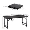 Foldable Patio Dining Table for 4, Height Adjustable Outdoor Table for Garden Lawn Backyard, Dark Grey