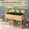 Wooden Raised Planter Box with Drain Holes for Vegetables, Flowers, Outdoor Garden Bed, 45.3x21.7x31.5inch, Natural