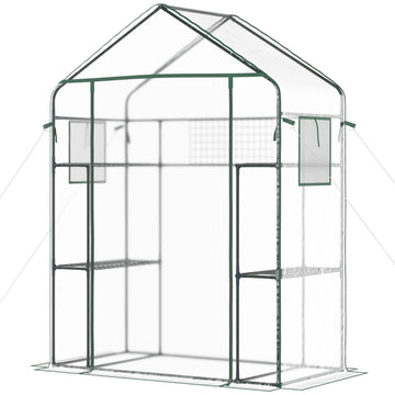 Walk-in Greenhouse with 4 Shelves, 56