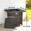 Propane Fire Pit Table, 28 Inch 40,000 BTU Square Rattan Fire Table with Lava Rock, Pulse-Ignition Wicker Gas Fire Pit