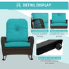 Outdoor Wicker Rattan Rocking Chair Patio Rocker with Thick Cushions for Garden Backyard Porch, Turquoise