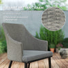 7 Piece Wicker Patio Furniture Set with Cushions, Umbrella Hole, Slatted Table Top, for Backyard, Porch, Garden, Balcony