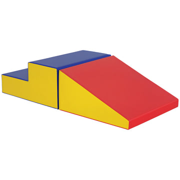 Soozier 2-Piece Climb and Crawl Activity Soft Play Set, Secure Foam Blocks Playset for Toddler Preschooler Babies Indoor, Activity Structure Play Equipment, Multi-colour